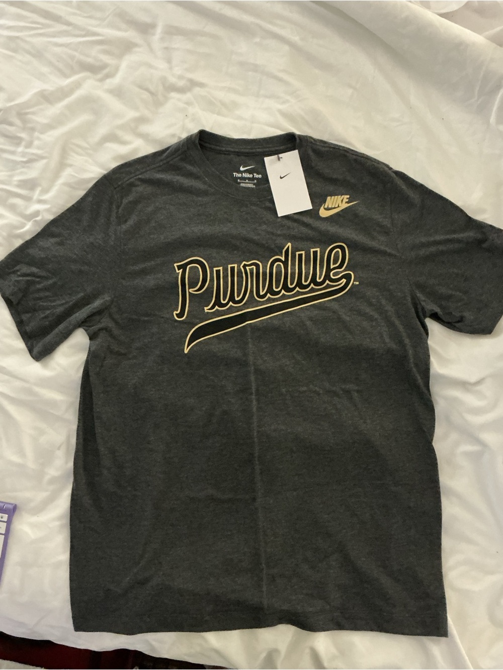 Nike Men's Gray Purdue Script Logo Tee Brand New NWT Medium #Back2School #Boiler